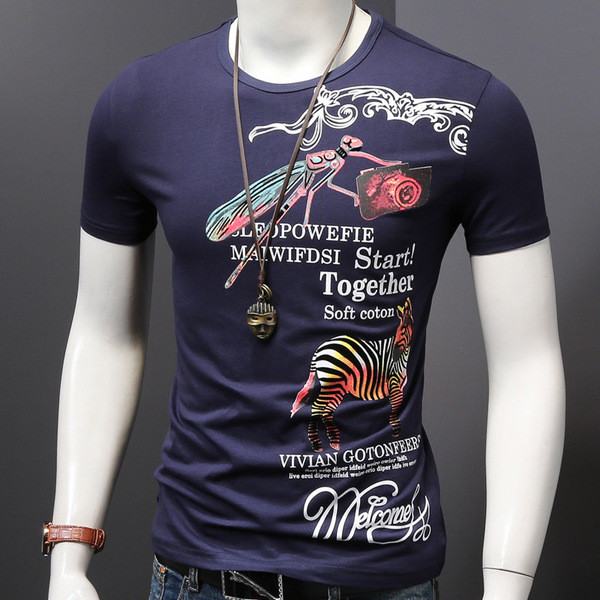 Aktuális és érdekes férfi pamut póló érdekes nyomattal