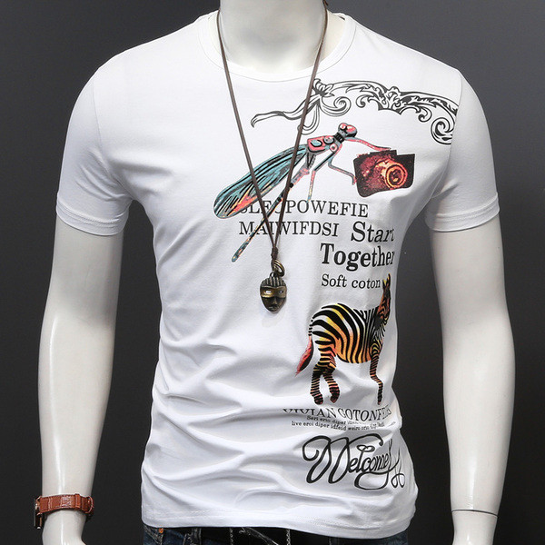 Aktuális és érdekes férfi pamut póló érdekes nyomattal