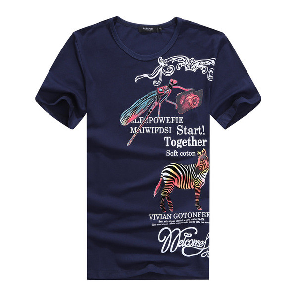 Aktuális és érdekes férfi pamut póló érdekes nyomattal