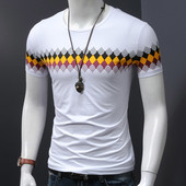 Férfi pamut póló típusú slim - fekete