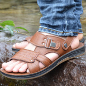 Alkalmi férfi szandál lapos talppal, két színben