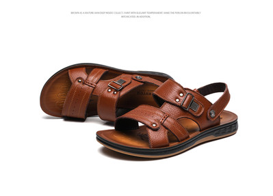 Alkalmi férfi szandál lapos talppal, két színben