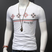 Stílusos férfi karcsú póló fehér, kék és fekete színben