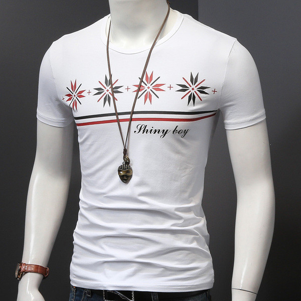 Stílusos férfi karcsú póló fehér, kék és fekete színben