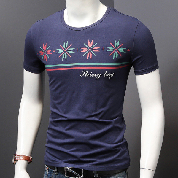 Stílusos férfi karcsú póló fehér, kék és fekete színben