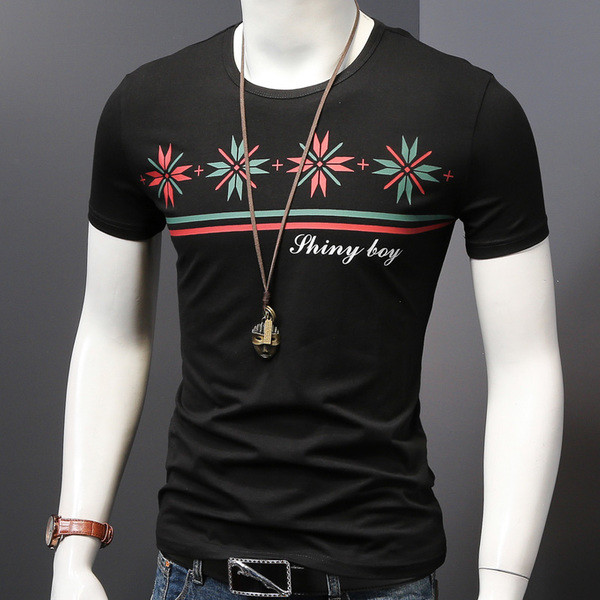 Stílusos férfi karcsú póló fehér, kék és fekete színben