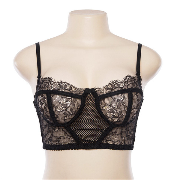 Modern női melltartó csipkéből, fehér és fekete színben
