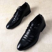 Eko bőrből készült férfi formális cipő fekete színben