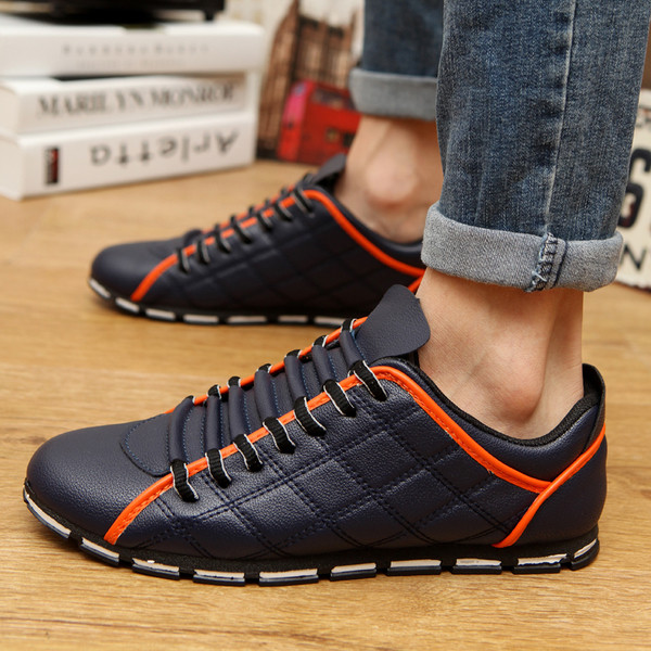 Stílusos férfi tornacipő három színben, színes öltésekkel