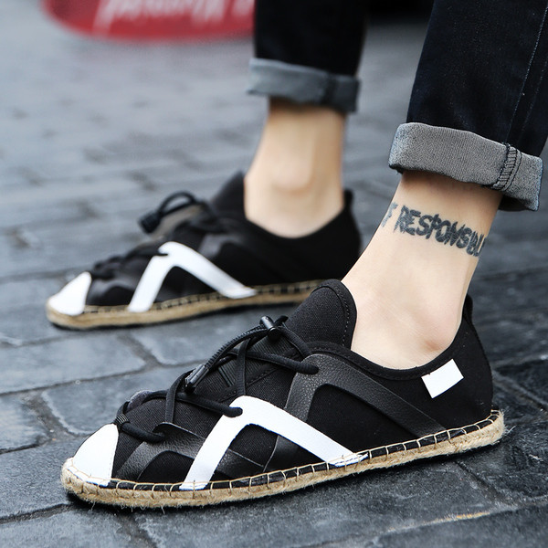 Ανδρικά υποδήματα με δεσμούς και οικολογικά δερμάτινα στοιχεία σε διάφορα χρώματα