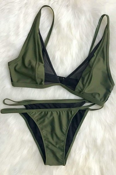 Γυναικείο μαγιό  σε δύο μέρη  με διαφανές μοτίβο