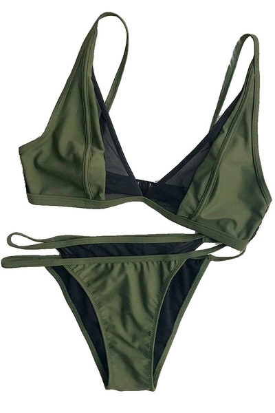 Γυναικείο μαγιό  σε δύο μέρη  με διαφανές μοτίβο