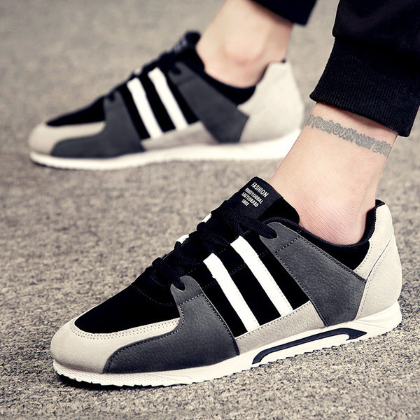 Kényelmes és könnyű férfi tornacipő fordított eco bőrrel