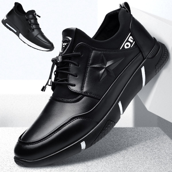 Férfi eko bőr tornacipő fekete színben - többféle modell