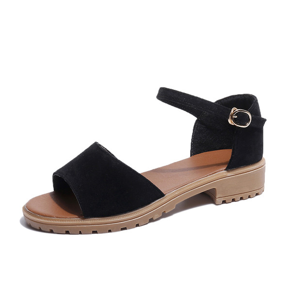 Női tiszta, alacsony sarkú szandál bokapánttal