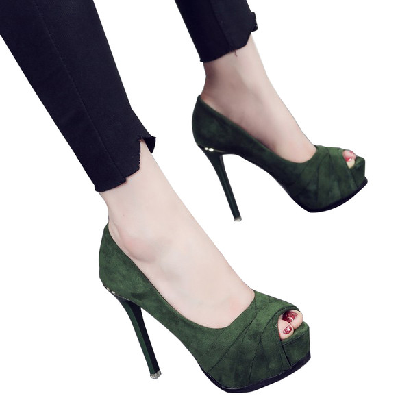 Női velúr magas sarkú cipő két színben