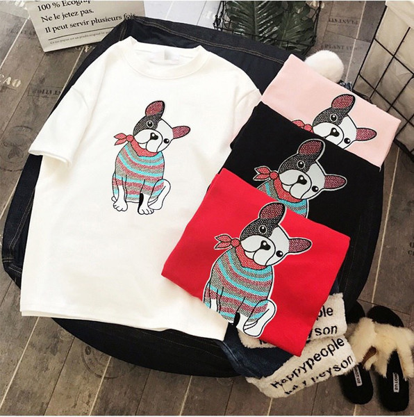 Női alkalmi póló négy színben, mintával