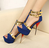 Női magas sarkú szandál dupla pánttal