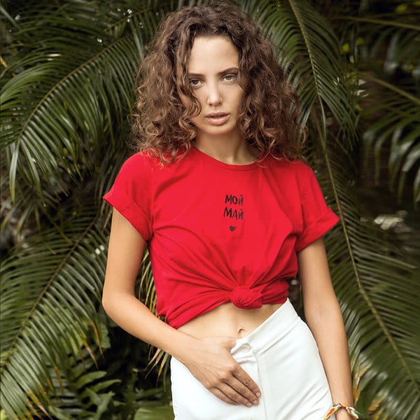 Női alkalmi póló három színben felirattal