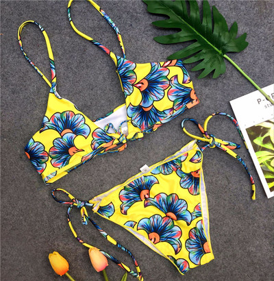 Női színű fürdőruha két részes, sárga színű