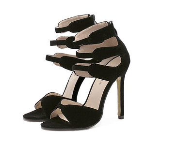 Női magas sarkú szandál hátul cipzárral két színben