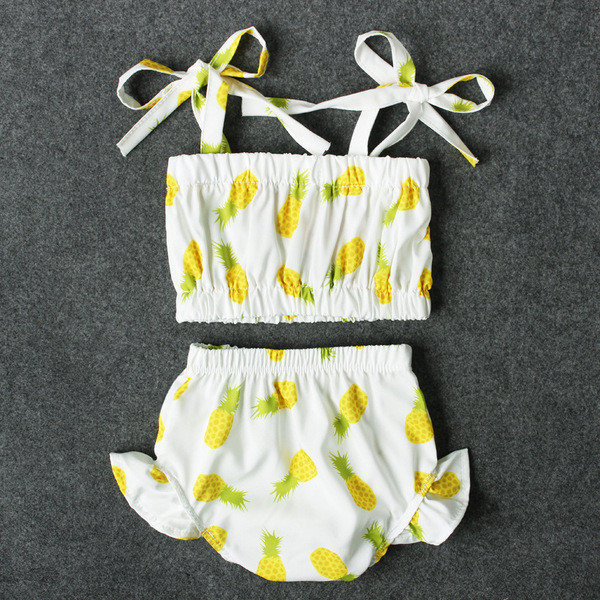 Περιστασιακό μαγιό για παιδιά για κορίτσια σε  δύο μέρη  με εκτύπωση