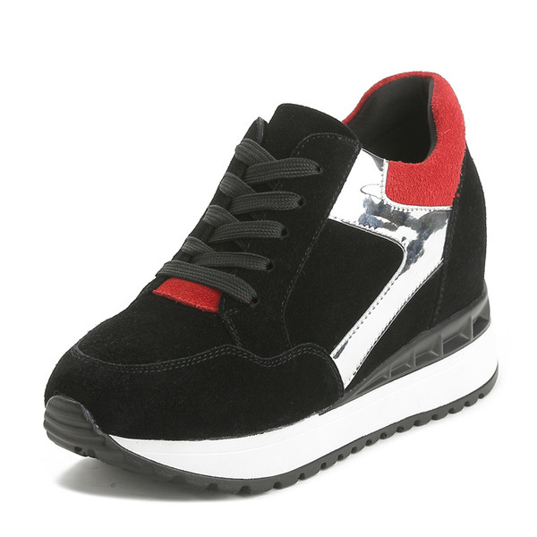 Női nubuk tornacipő platformon két színnel