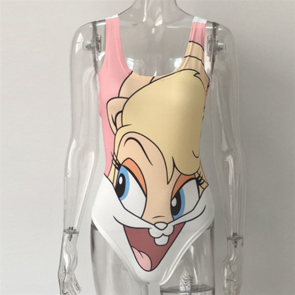 Teljes animációs női fürdőruha csupasz háttal