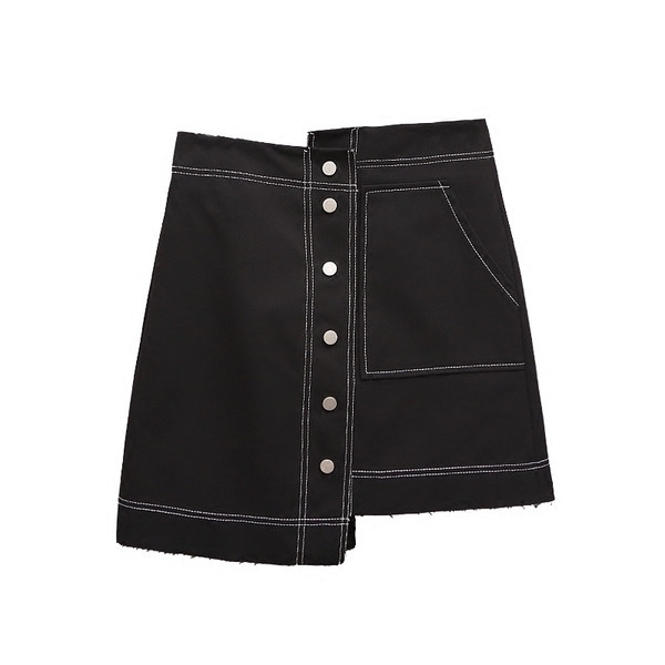 Stílusos női szoknya magas derékkal, fehér és fekete színben