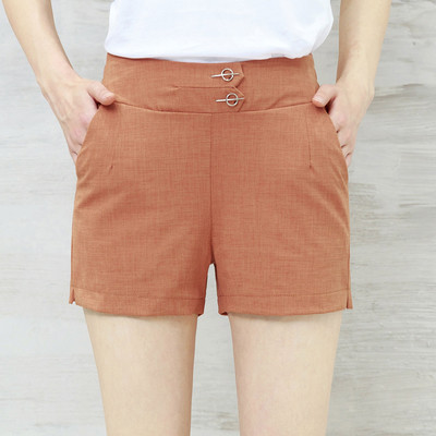 Női magas derekú elasztikus rövidnadrág három színben