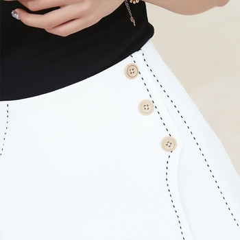 Stílusos női szoknya gomb díszítéssel három színben