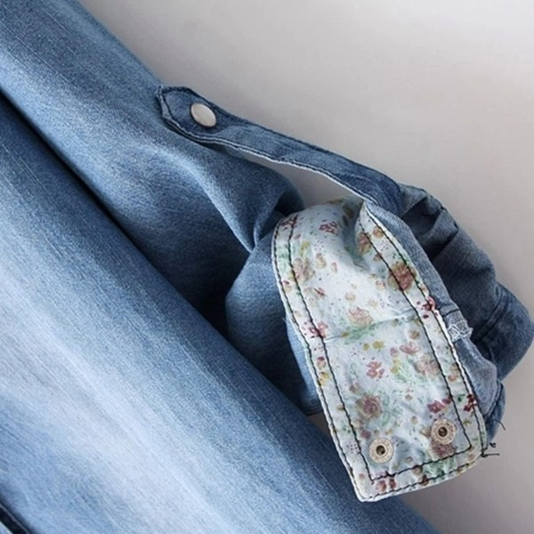 Női hosszú farmer ing görgős ujjakkal, két színben