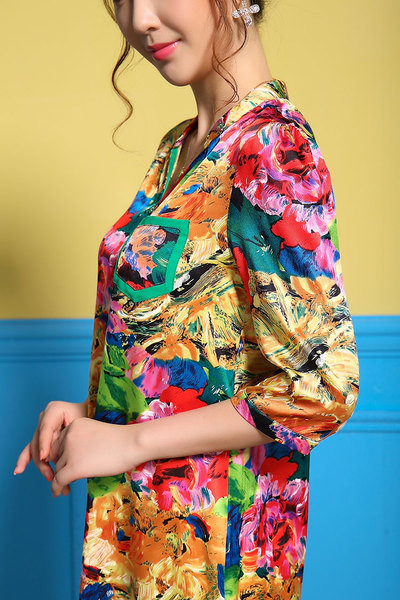 Virágmintás nyári női hosszú ing