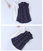 Elegáns női ujjatlan ing fehér és csíkos színben