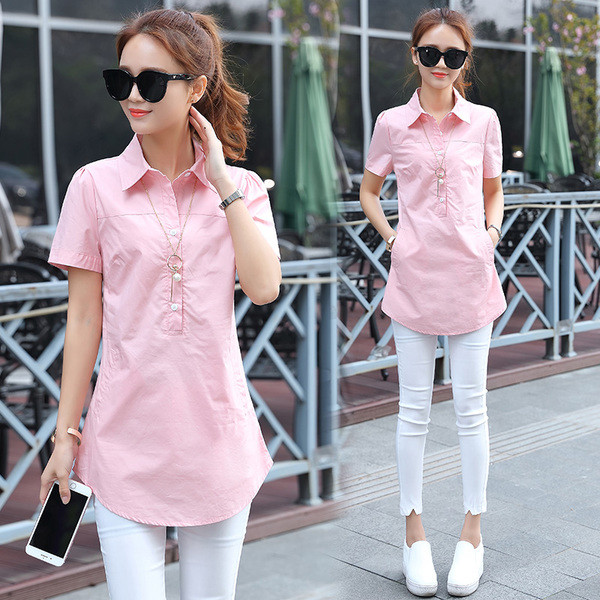 Női hosszú ing különböző színekben, rövid ujjal