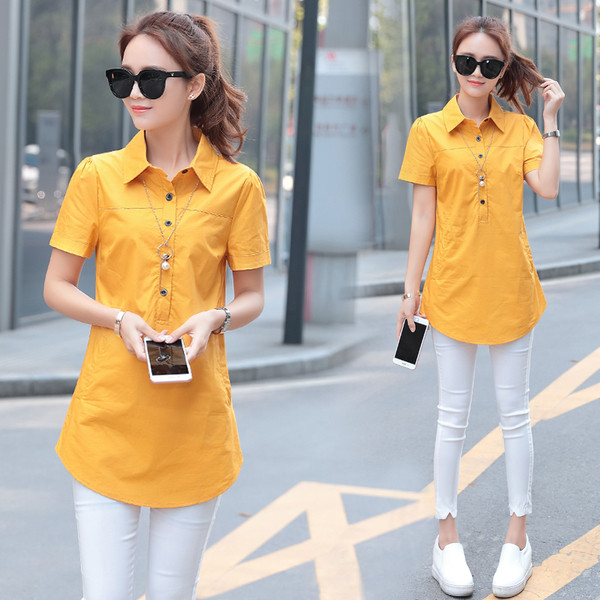 Női hosszú ing különböző színekben, rövid ujjal