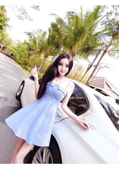 Καθημερινό γυναικείο  φόρεμα  με διακοσμητικά κουμπιά σε μπλε χρώμα