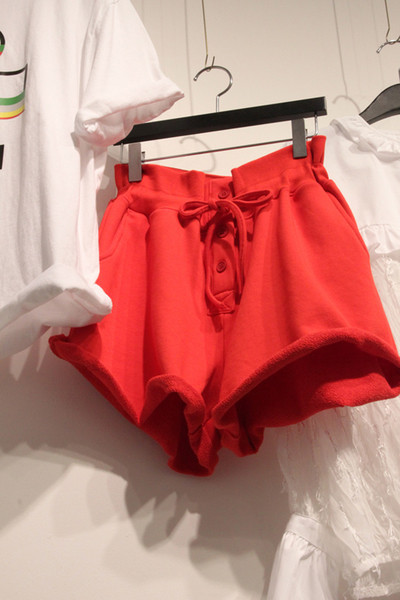 Női pamut rövidnadrág nyakkendővel, három színben