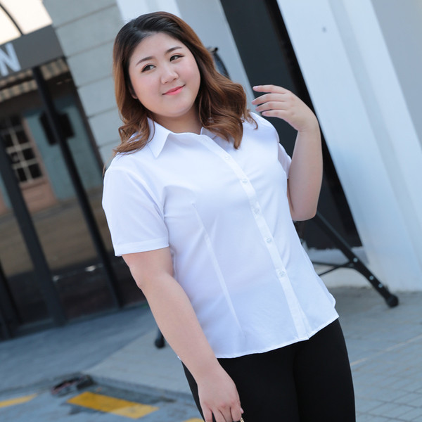 Női sima ing rövid ujjal, fehér színben