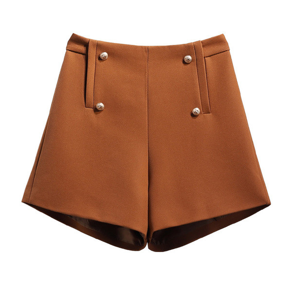 Stílusos női rövidnadrág magas derékkal és gombokkal, négy színben