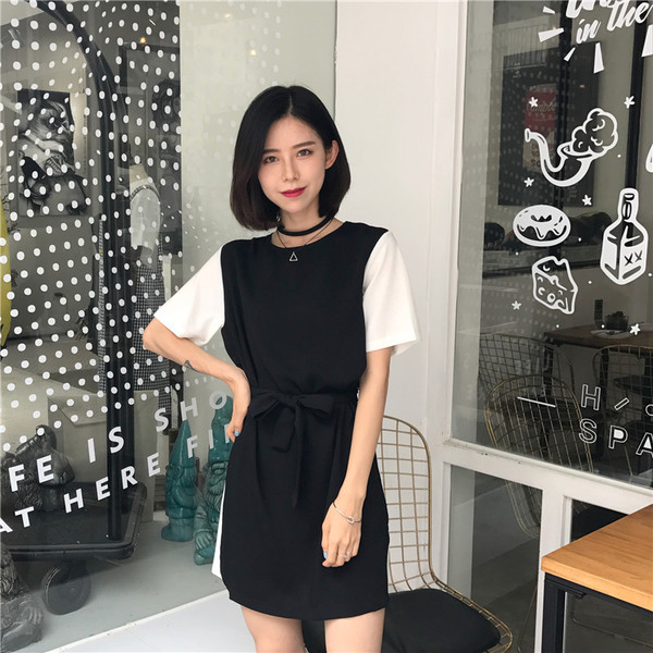 Alkalmi női ruha rövid ujjal, két színben