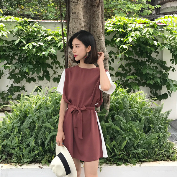 Alkalmi női ruha rövid ujjal, két színben