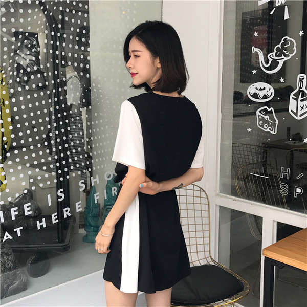 Alkalmi női ruha rövid ujjal, két színben