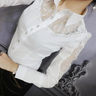 Γυναικείο κομψό πουκάμισο με δαντέλα και κεντήματα σε διάφορα μοντέλα