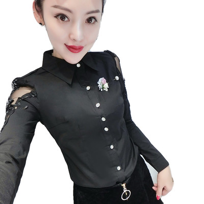 Cămașă elegantă de damă cu dantelă și broderie în mai multe modele