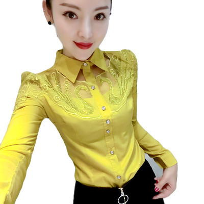 Cămașă elegantă de damă cu dantelă și broderie în mai multe modele