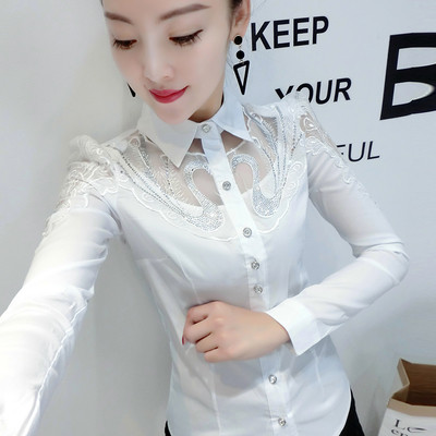 Cămașă elegantă de damă cu dantelă și broderie în mai multe modele