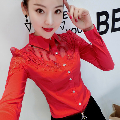 Cămașă elegantă de damă cu dantelă și broderie în mai multe modele