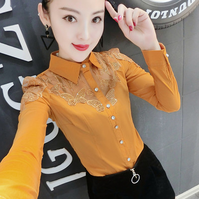 Cămașă elegantă de damă cu dantelă și broderie în mai multe modele