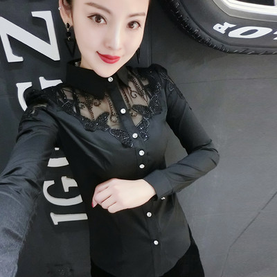Cămașă elegantă de damă cu dantelă și broderie în mai multe modele